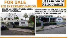 De Oportunidad, se vende para remodelar o proyecto de aptos.